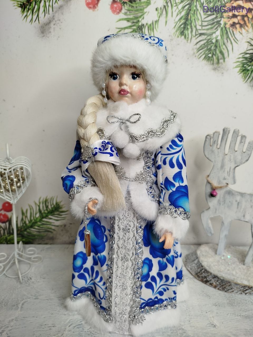 Кукла Handmade, Интерьерная куколка Снегурочка