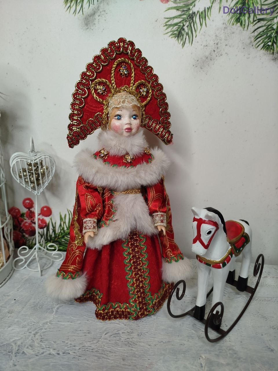 Кукла Handmade, Интерьерная куколка Снегурочка